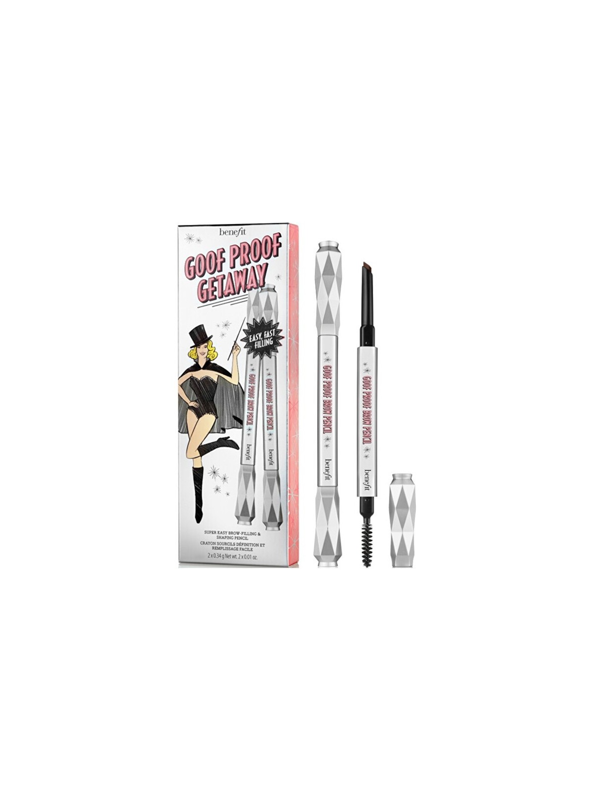 Benefit Goof Proof Getaway Duo donna 0,68g 2x Brow Shaping Pencil-Travel Set-Waterproof 12 Hours