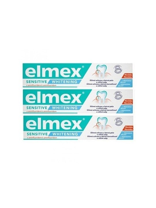 Elmex Sensitive Whitening 3 x 75 ml Dentifricio sbiancante per denti sensibili donna