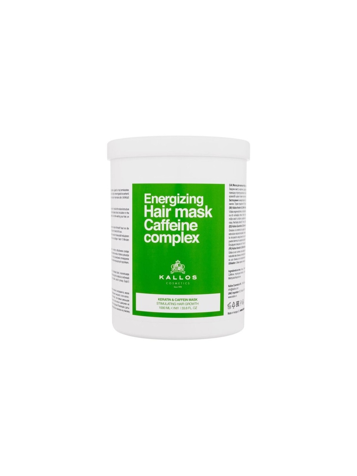 Kallos Energizing Hair Mask 1000ml per Capelli Sottili