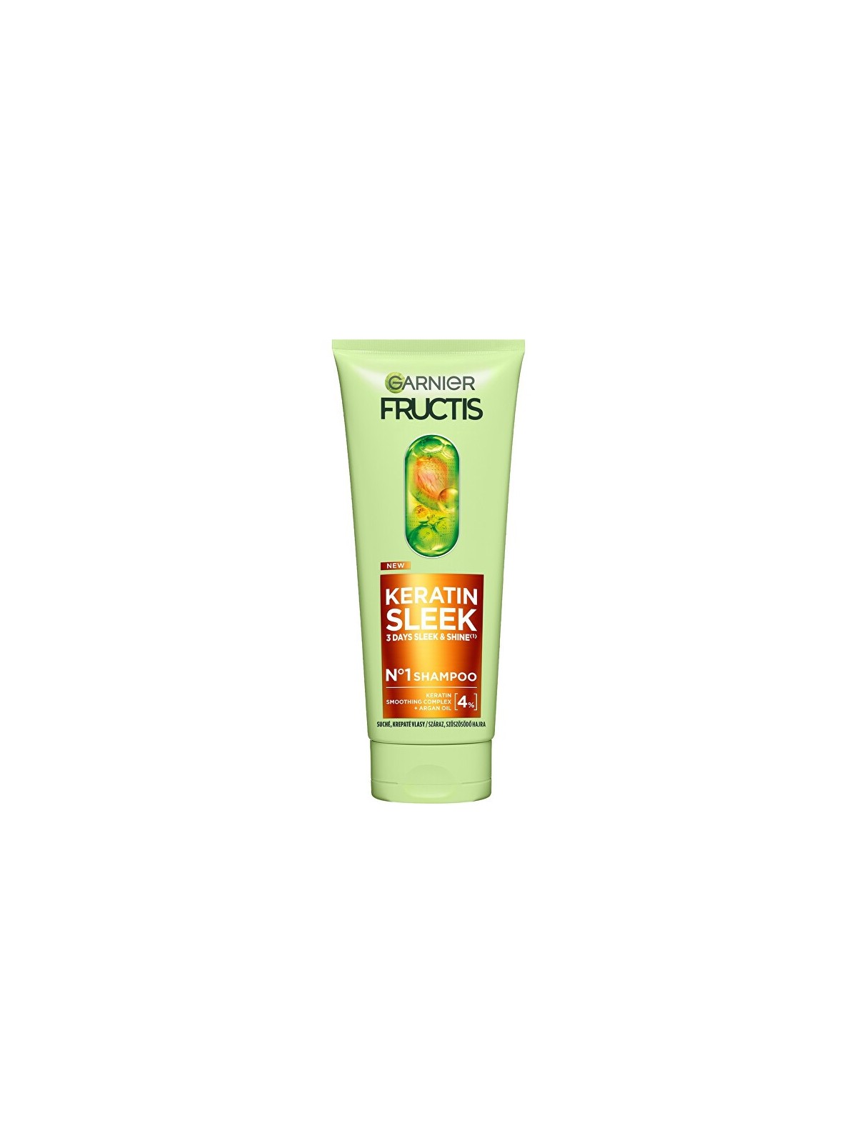 Garnier Shampoo per capelli secchi e crespi Fructis Keratin Sleek Shampoo 200ml donna