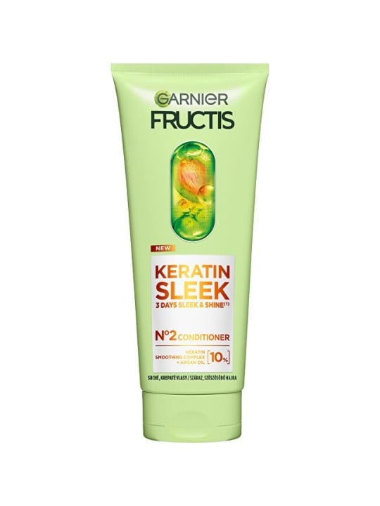 Garnier Balsamo per capelli secchi e crespi Fructis Keratin Sleek Conditioner 200ml donna