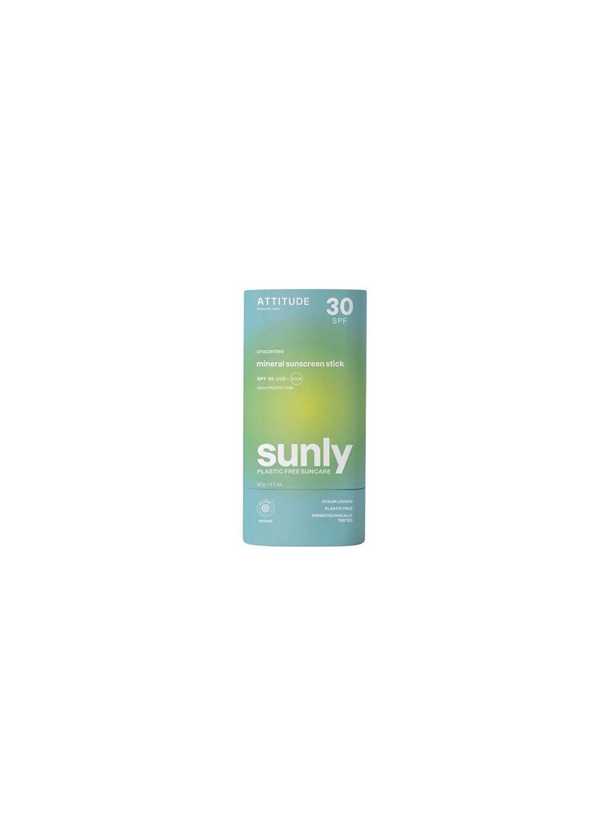 Attitude Stick protettivo minerale per il corpo senza profumo SPF 30 Sunly Mineral Sunscreen Stick 60 g unisex