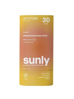 Attitude Stick protettivo minerale per il corpo Tropical SPF 30 Sunly Mineral Sunscreen Stick 60 g donna