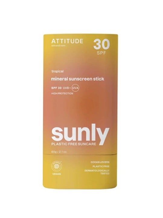 Attitude Stick protettivo minerale per il corpo Tropical SPF 30 Sunly Mineral Sunscreen Stick 60 g donna