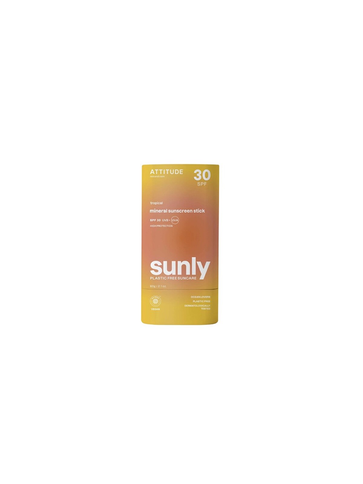 Attitude Stick protettivo minerale per il corpo Tropical SPF 30 Sunly Mineral Sunscreen Stick 60 g donna