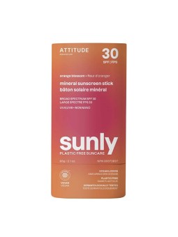 Attitude Stick protettivo minerale per il corpo Fiore d'Arancio SPF 30 Sunly Mineral Sunscreen Stick 60 g donna