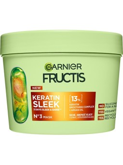 Garnier Maschera per capelli secchi e crespi Fructis Keratin Sleek Mask 370ml donna