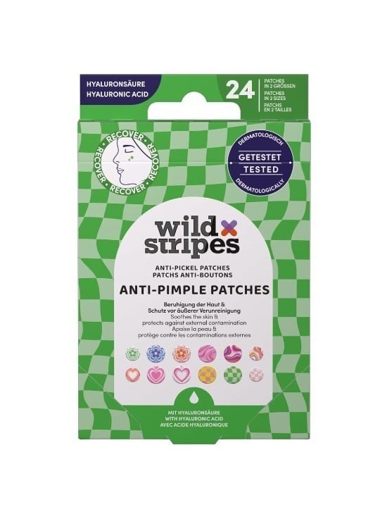 Wild Stripes Groovy Protect Cerotti idrocolloidali anti-acne con acido ialuronico Cerotti anti-brufoli 24 pezzi donna
