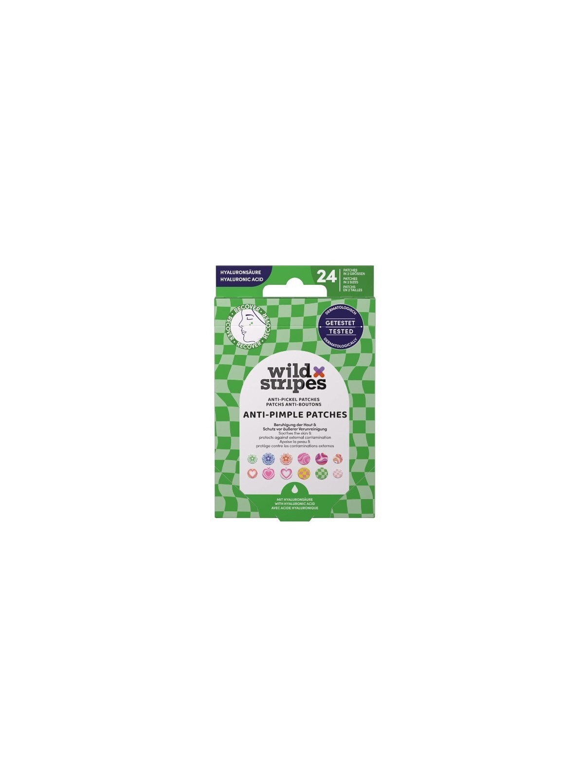Wild Stripes Groovy Protect Cerotti idrocolloidali anti-acne con acido ialuronico Cerotti anti-brufoli 24 pezzi donna