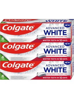 Colgate Dentifricio sbiancante Advanced White Baking Soda & Volcanic Ash Trio 3 x 75ml unisex