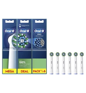 Oral B Testine di ricambio Cross Action White EB50, 6 pezzi. unisex