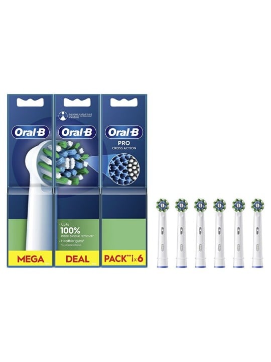 Oral B Testine di ricambio Cross Action White EB50, 6 pezzi. unisex
