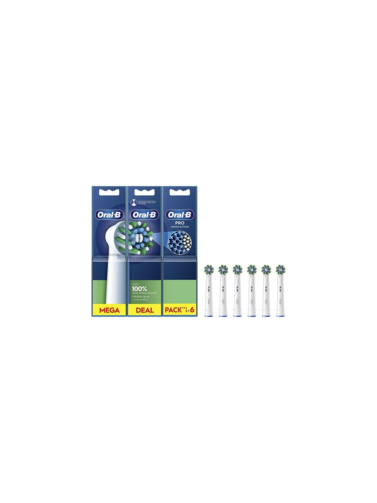 Oral B Testine di ricambio Cross Action White EB50, 6 pezzi. unisex