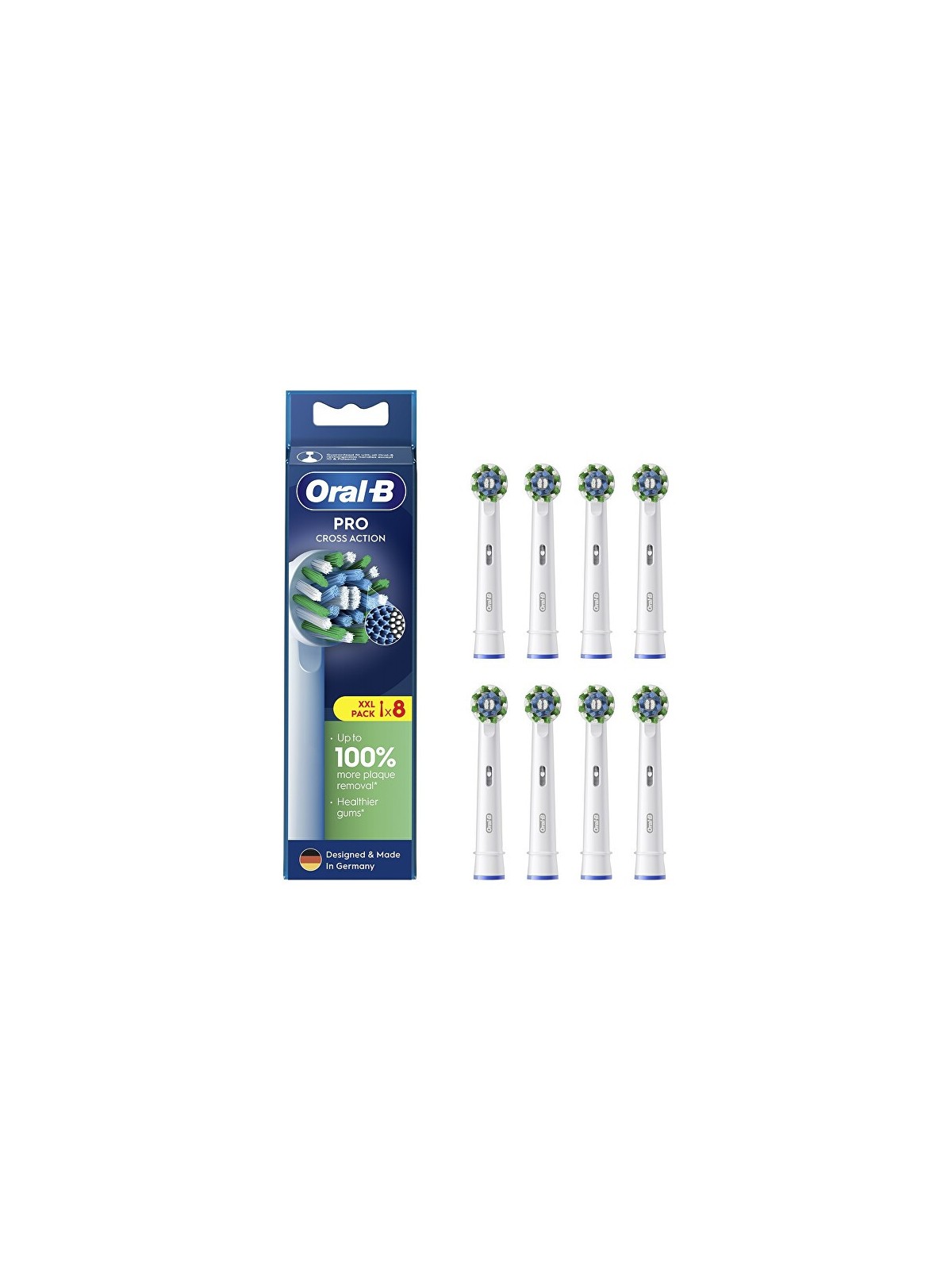 Oral B Testine di ricambio Cross Action White EB50, 8 pezzi. unisex