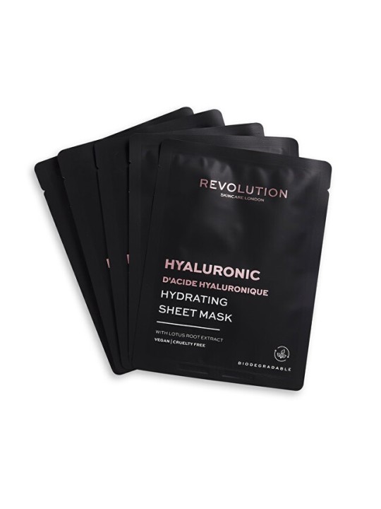 Revolution Skincare Set di maschere in tessuto idratanti all'acido ialuronico biodegradabili Maschera in tessuto idratanti all'a