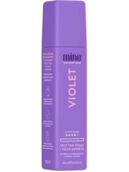 Minetan Schiuma autoabbronzante per un'abbronzatura castano scuro con sottotono olivastro. Schiuma autoabbronzante viola 200ml.