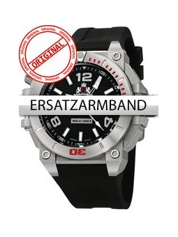 Rothenschild Replacement Strap silicon RS-1110 u. RS-1111 Black Silver Clasp