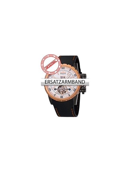 Perigaum Replacement Strap silicon P-1108-IR Black Gold Rose Clasp