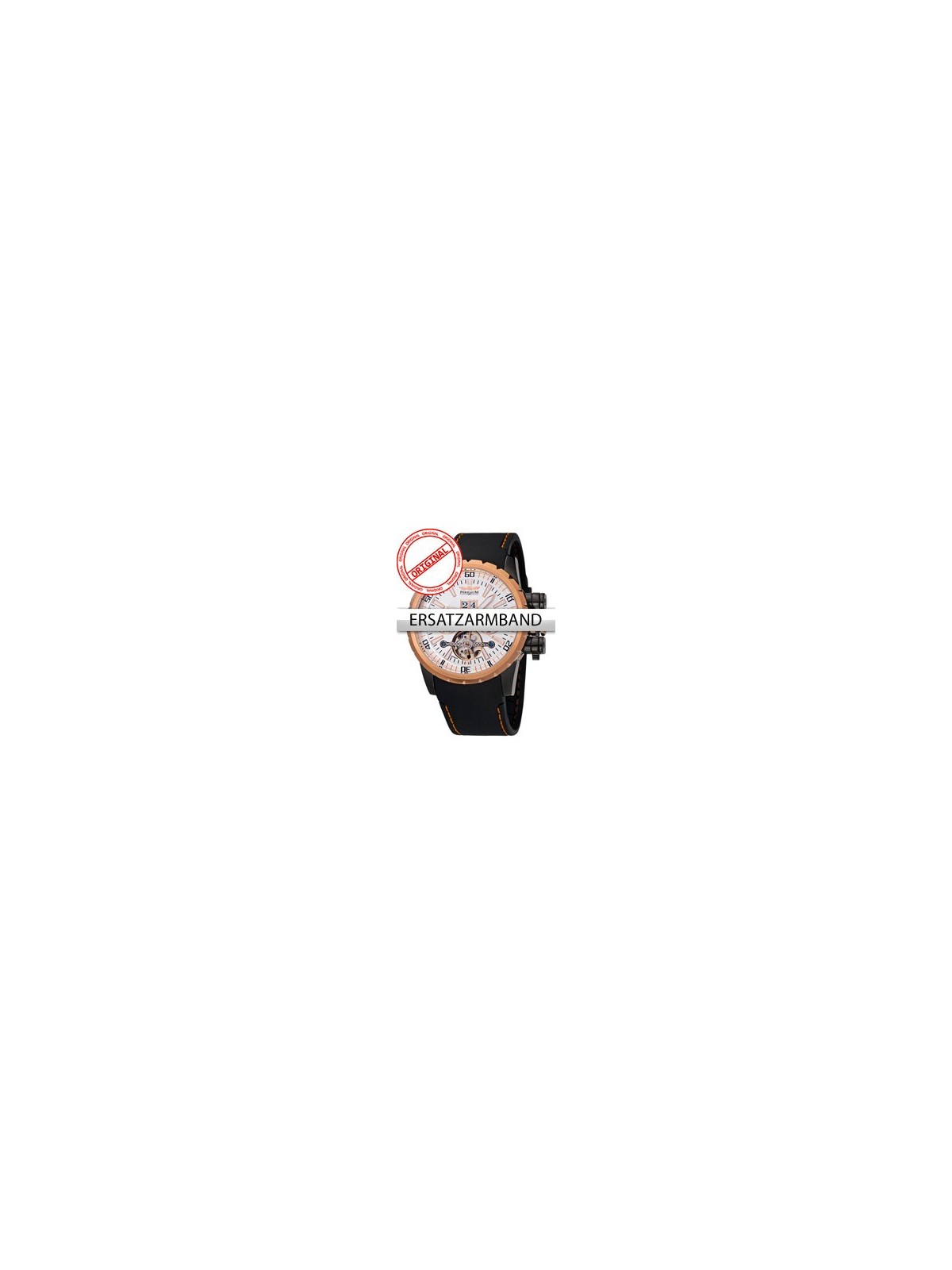 Perigaum Replacement Strap silicon P-1108-IR Black Gold Rose Clasp