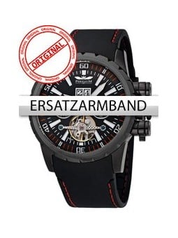 Perigaum Replacement Strap silicon P-1108-IB Black-red Black Clasp