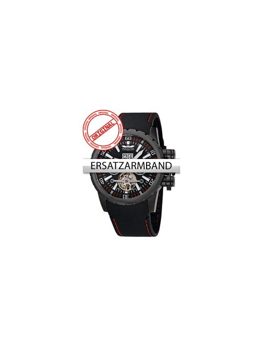 Perigaum Replacement Strap silicon P-1108-IB Black-red Black Clasp