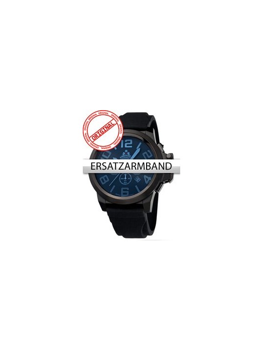 Rothenschild Replacement Strap silicon RS-1108-IB Black Black Clasp