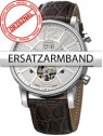 Perigaum Replacement Strap Leather P-1111 Brown Silver Clasp 24 mm