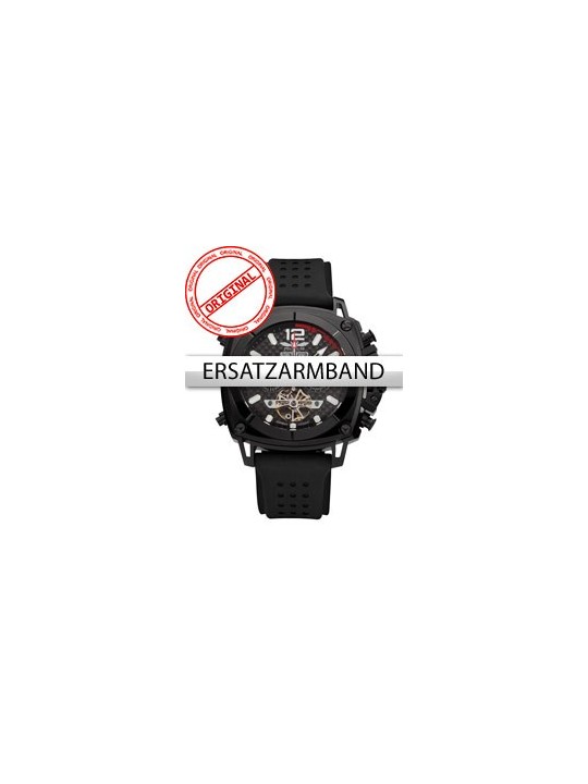 Perigaum Replacement Strap silicon P-1001 Black without Clasp 24 mm
