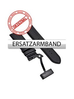 Perigaum Replacement Strap Leather P-1001 Black without Clasp 24 mm