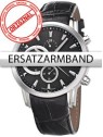 Bossart Replacement Strap Leather BW-1104 Black Silver Clasp