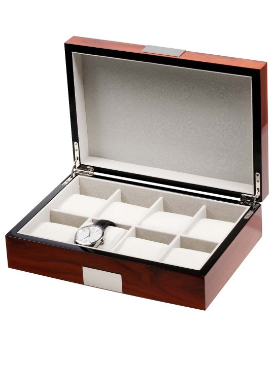 scatola orologio Rothenschild Watch Box RS-2022-8RO for 8 Watches Rosewood