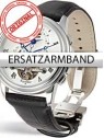 Perigaum Replacement Strap Black 24 mm With Folding Clasp Silver
