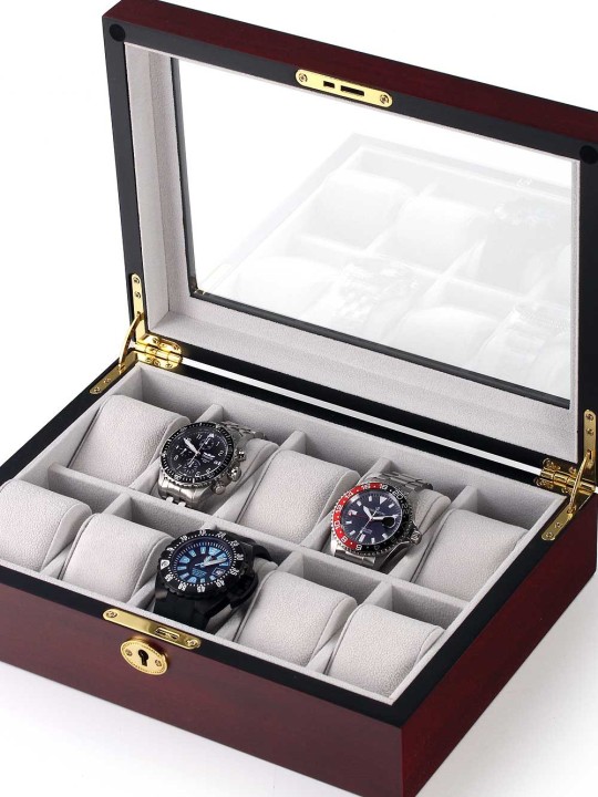 scatola orologio Rothenschild Watch Box RS-1087-10C for 10 Watches Cherry