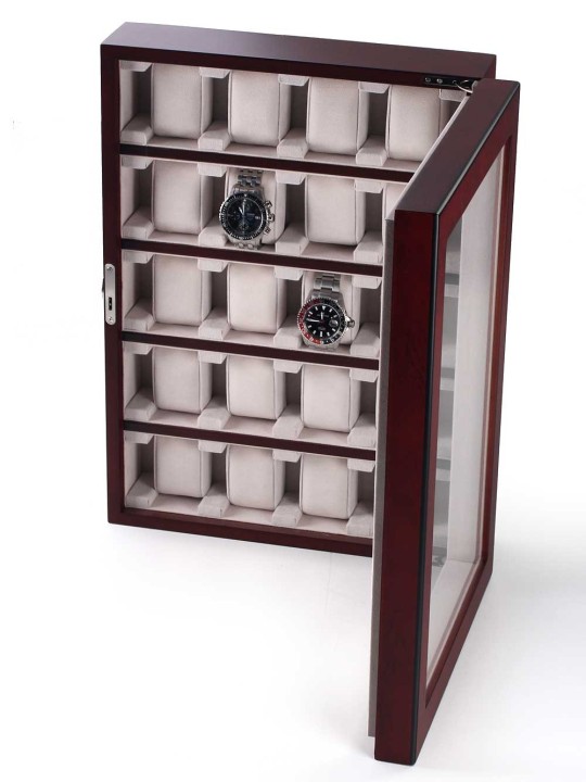scatola orologio Rothenschild Watch Showcase RS-1100-20BU for 20 Watches Bubinga