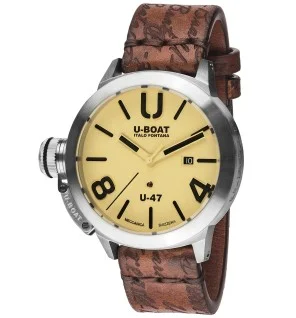 orologio uomo U-Boat 8106 Classico U-47 Automatic beige 47mm 100M