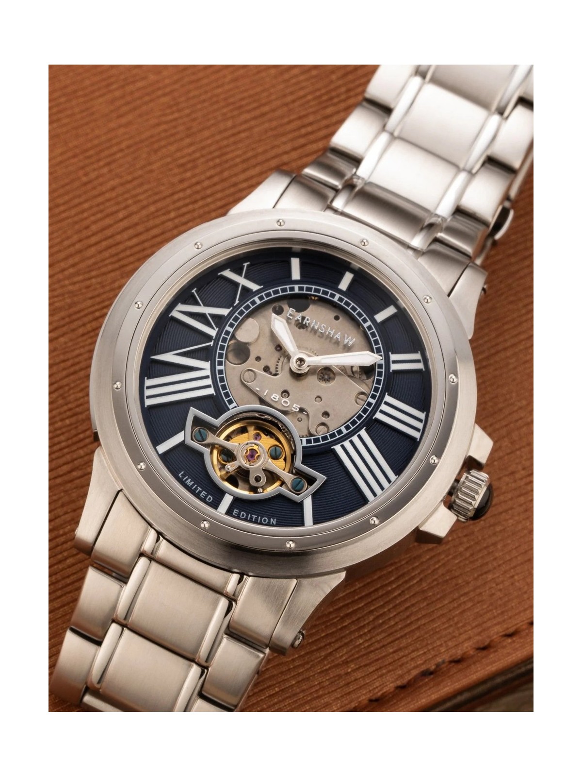 orologio uomo Thomas Earnshaw ES-8244-22 Bertha Open Heart Skeleton 42mm