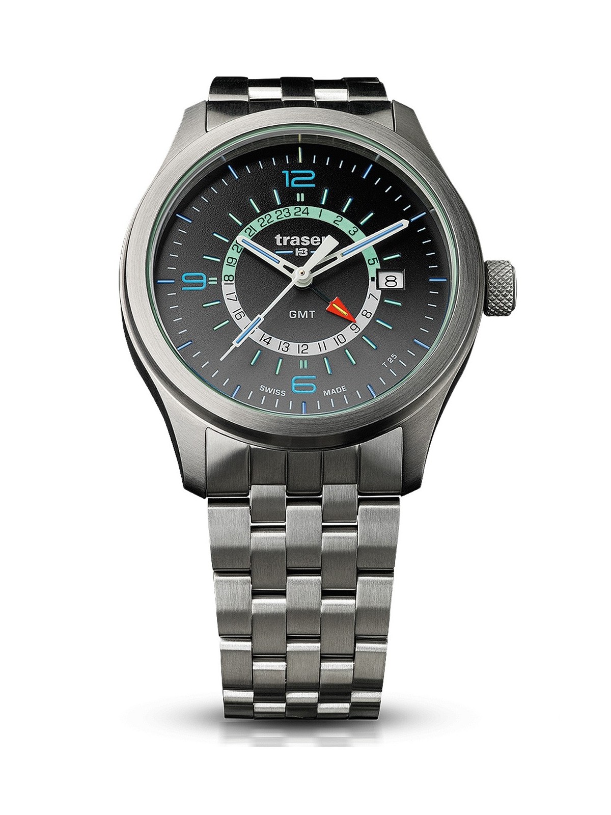 orologio uomo Traser H3 107232 P59 Aurora GMT 42mm 10 ATM