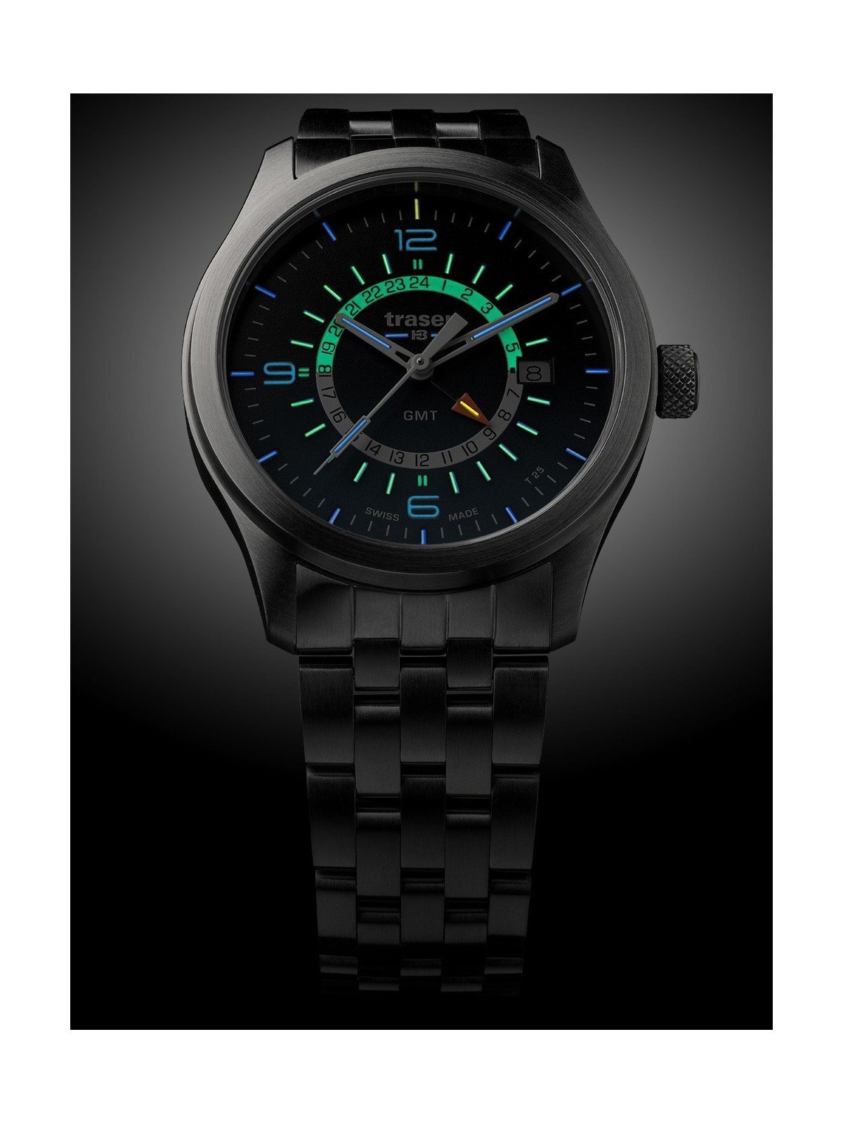 orologio uomo Traser H3 107232 P59 Aurora GMT 42mm 10 ATM