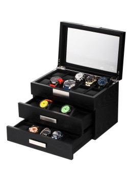 scatola orologio Rothenschild Watch Box RS-2350-30BL for 30 Watches Black