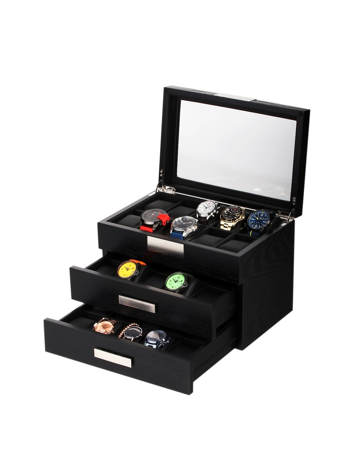 scatola orologio Rothenschild Watch Box RS-2350-30BL for 30 Watches Black