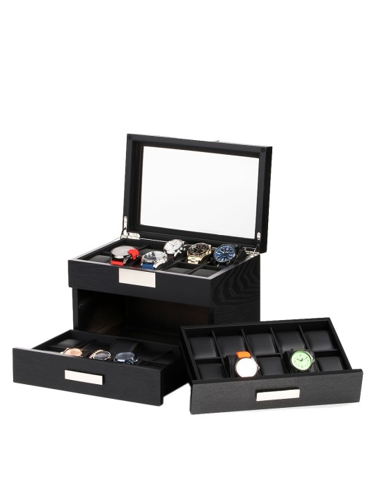 scatola orologio Rothenschild Watch Box RS-2350-30BL for 30 Watches Black