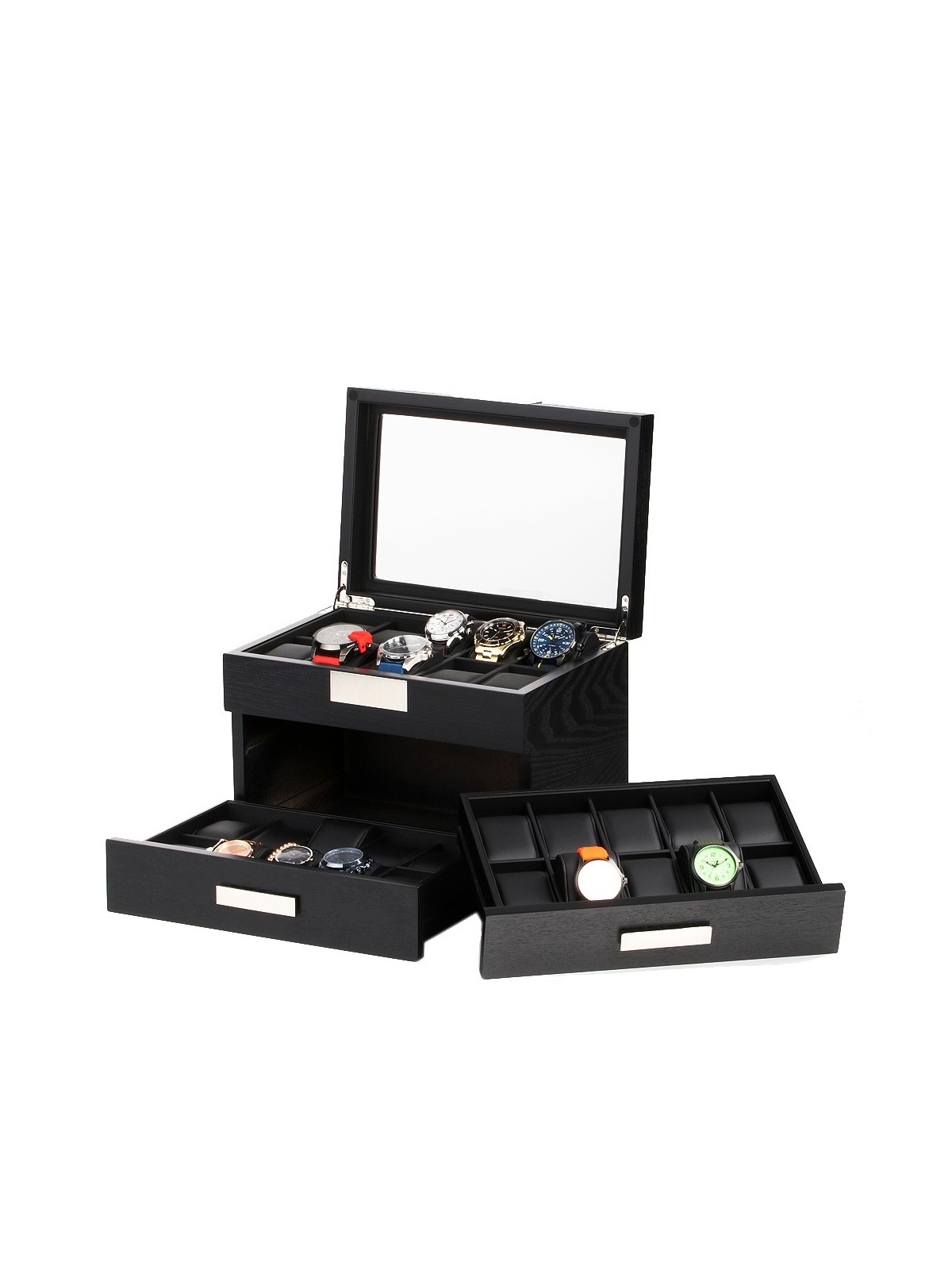 scatola orologio Rothenschild Watch Box RS-2350-30BL for 30 Watches Black