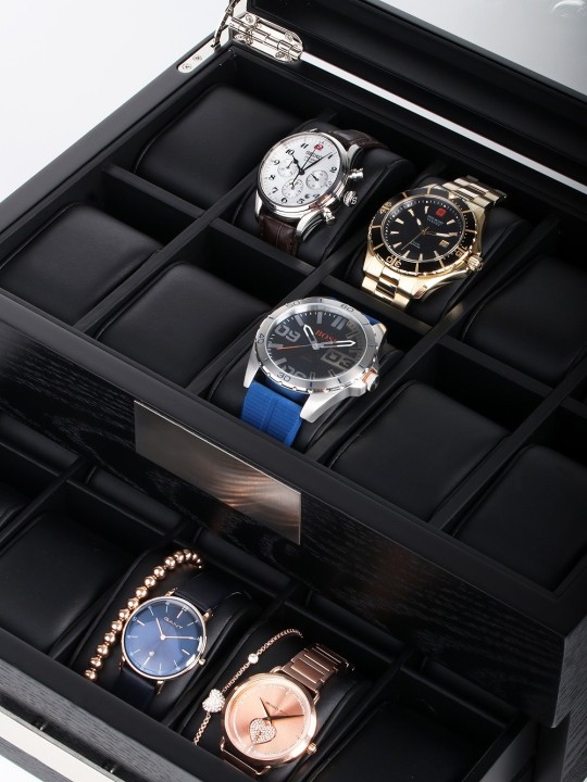 scatola orologio Rothenschild Watch Box RS-2350-20BL for 20 Watches Black