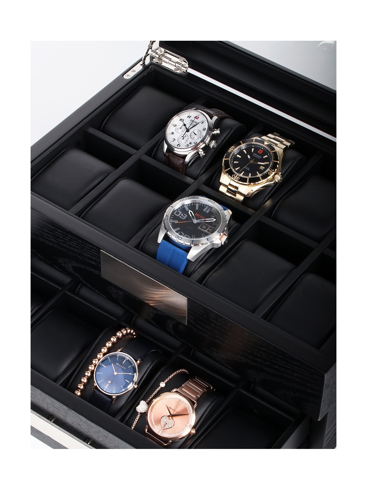 scatola orologio Rothenschild Watch Box RS-2350-20BL for 20 Watches Black