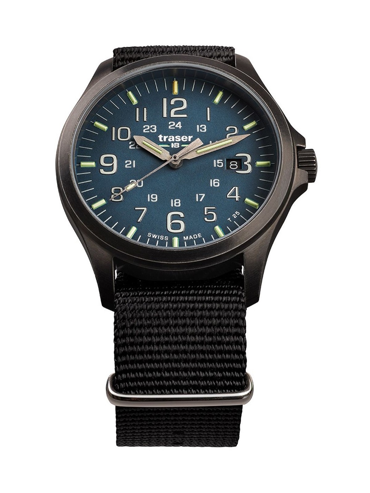 orologio uomo Traser H3 108632 P67 Officer GunMetal Blue Men's 42mm 10ATM