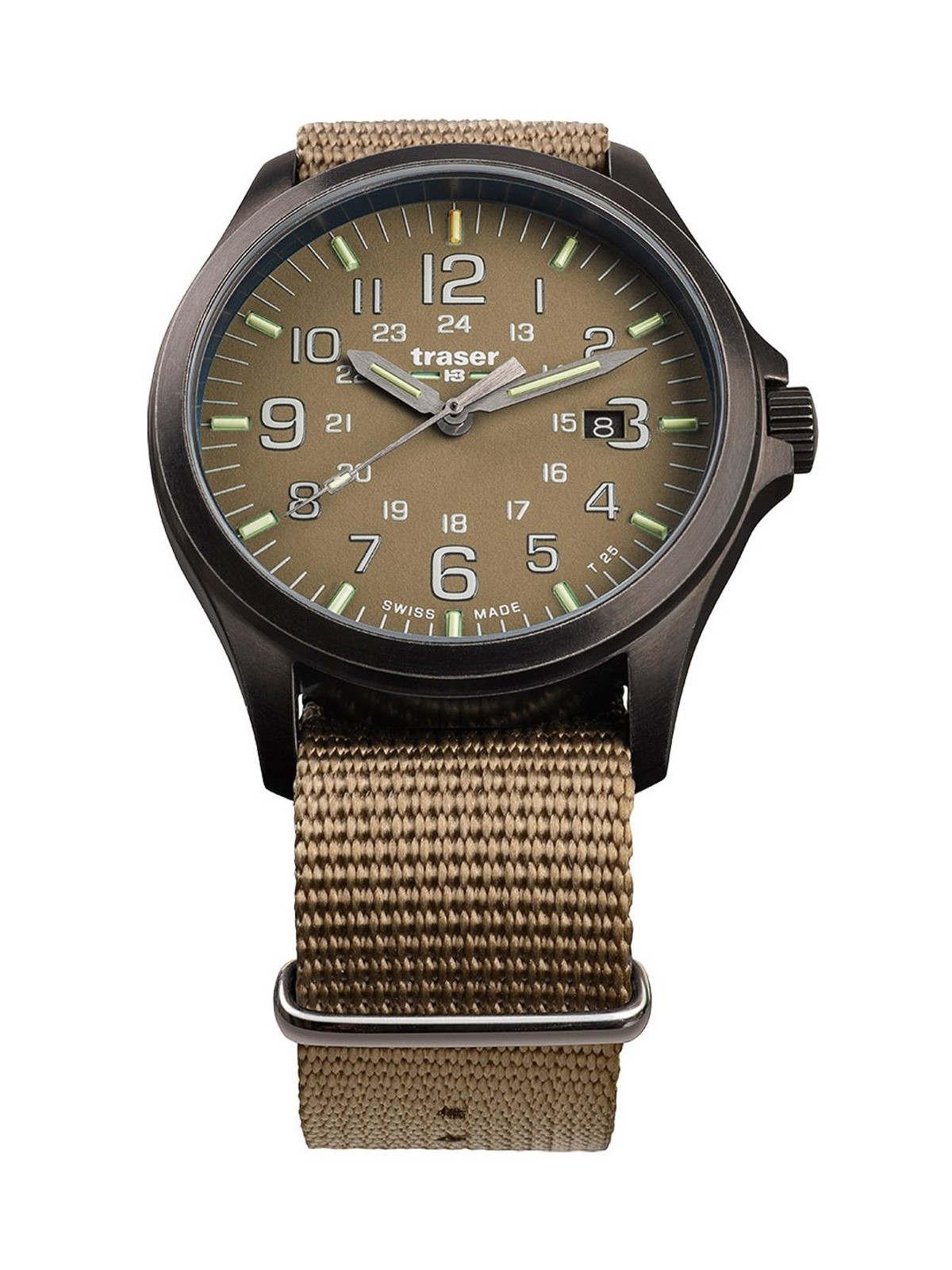 orologio uomo Traser H3 108631 P67 Officer GunMetal Khaki Men's 42mm 10ATM