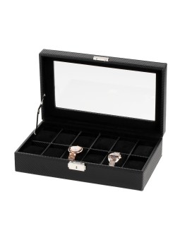 scatola orologio Rothenschild Watch Box RS-1098-12CFBL For 12 Watches black