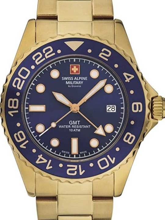 orologio uomo Swiss Alpine Military 7052.1115 GMT diver 42mm 10ATM