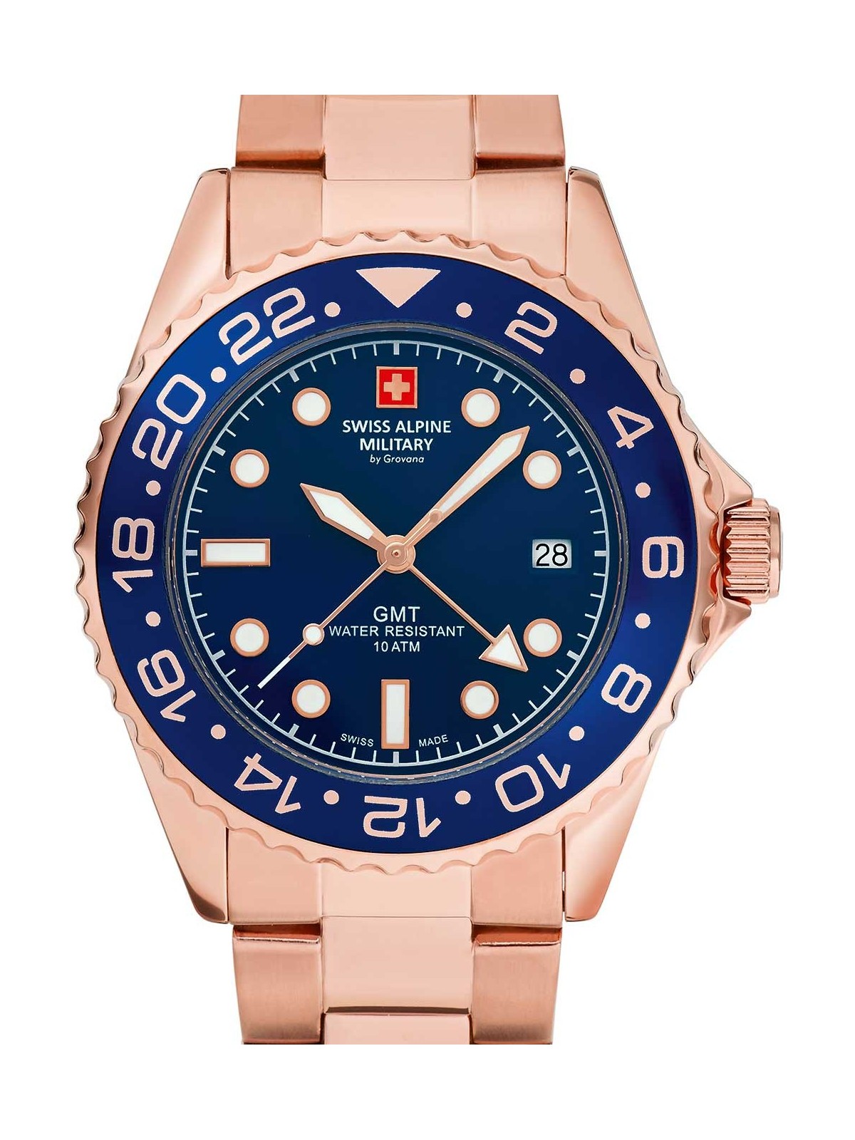 orologio uomo Swiss Alpine Military 7052.1165 GMT diver 42mm 10ATM