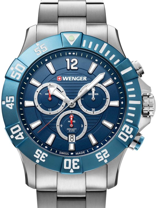 orologio uomo Wenger 01.0643.119 Seaforce diver-chronograph 43mm 20ATM